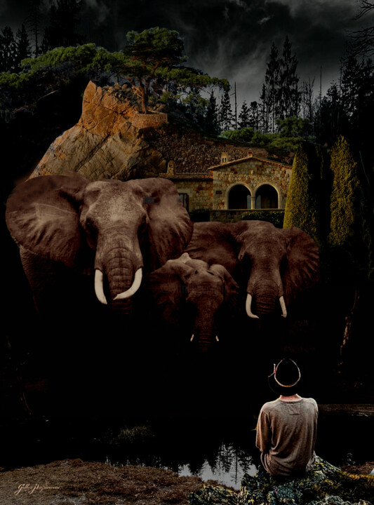 Arte digitale intitolato "elephantine" da Gilles Papineau, Opera d'arte originale, Lavoro digitale 2D