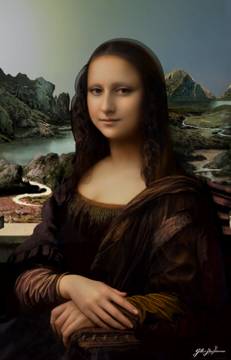 Painting titled "Mona Lisa ((La Joco…" by Gilles Papineau, Original Artwork, 2D Digital Work