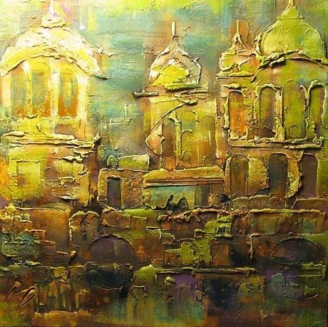 Painting titled "Temple" by Paprik, Original Artwork