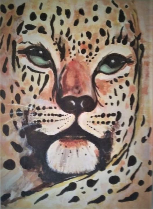 Peinture intitulée "Tigre" par Christelle Deharbe Azzini, Œuvre d'art originale, Acrylique