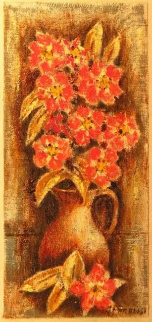 Pittura intitolato "Vaso con fiori" da Gino Paradisi, Opera d'arte originale