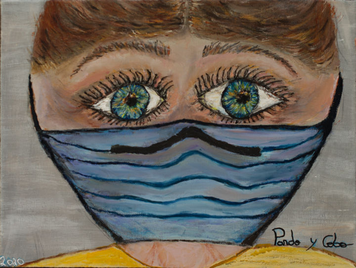 Pintura titulada "Derrière le masque.…" por Pardo Y Cobo, Obra de arte original, Oleo Montado en Bastidor de camilla de made…