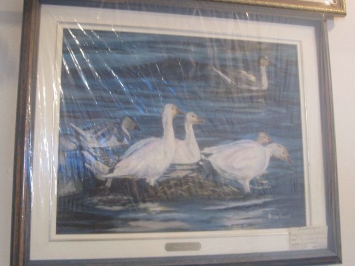 Peinture intitulée "les oies a montmagny" par Diane Parent, Œuvre d'art originale, Huile
