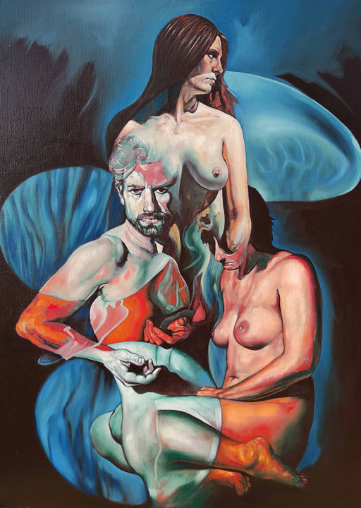 Painting titled "ALETHEIA IV "Hydroc…" by Paride Di Stefano, Original Artwork, Oil