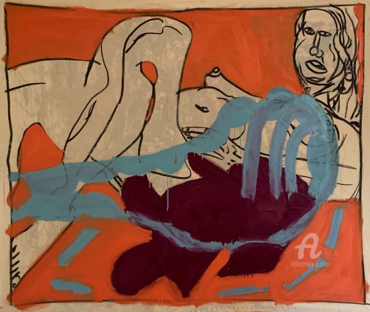 Malerei mit dem Titel "Boredom proneness" von Paris Sergiou, Original-Kunstwerk, Öl