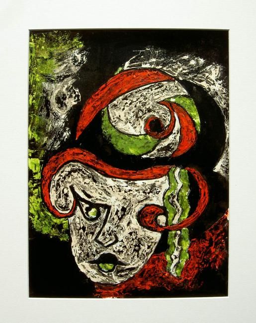 Peinture intitulée "Evelyne:  Masque 5" par Daniel Et Evelyne Pâris, Œuvre d'art originale