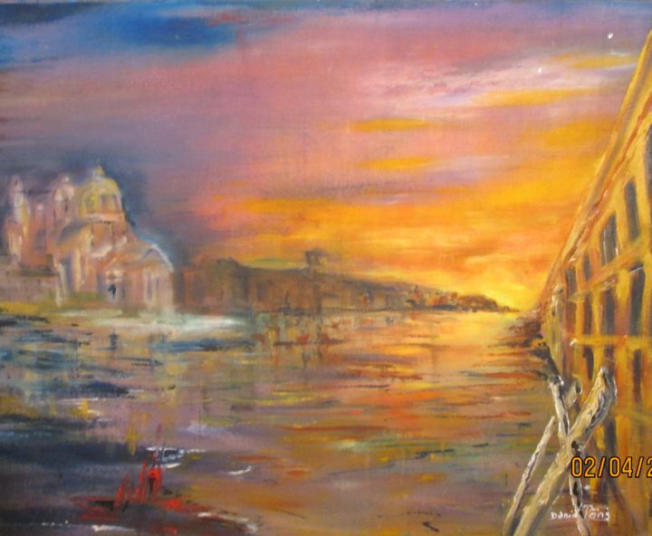 Painting titled "LAGUNE 1" by Daniel Et Evelyne Pâris, Original Artwork, Acrylic