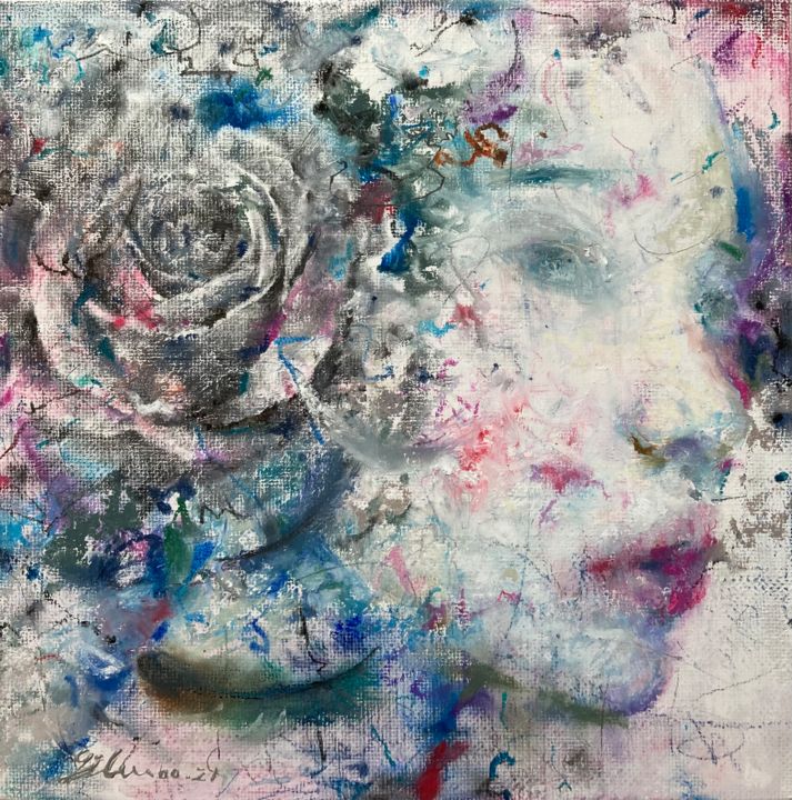 Painting titled "Nightingale - Feath…" by Jiyou Piao, Original Art, Acrylic