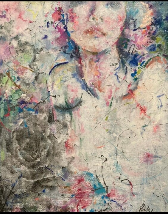 Картина под названием "Nightingales-41" - Jiyou Piao, Подлинное произведение искусства, Мел
