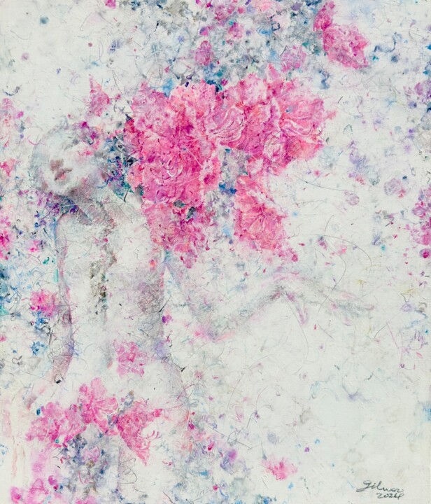 "Spring Love" başlıklı Tablo Jiyou Piao tarafından, Orijinal sanat, Pastel