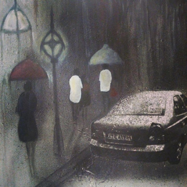 Painting titled "rain.jpg" by Parnian, Original Artwork, Acrylic
