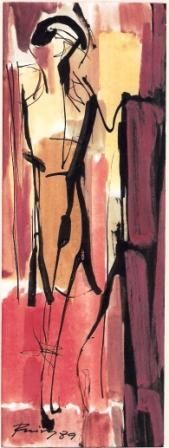 Pintura intitulada "Toureiro (aguarela)" por Aníbal Ruivo, Obras de arte originais