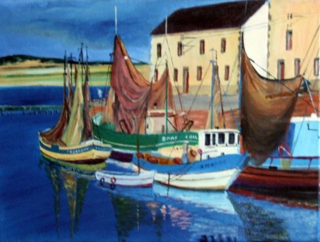 Peinture intitulée "L Croisic port d'ap…" par Jean Parraud, Œuvre d'art originale