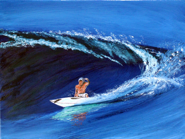 Malerei mit dem Titel "Papeline à Hawai,ma…" von Jean Parraud, Original-Kunstwerk, Öl