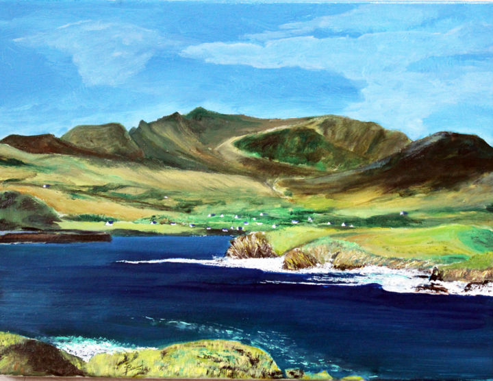 Pintura intitulada "Irlande - Killybegs" por Jean Parraud, Obras de arte originais, Óleo