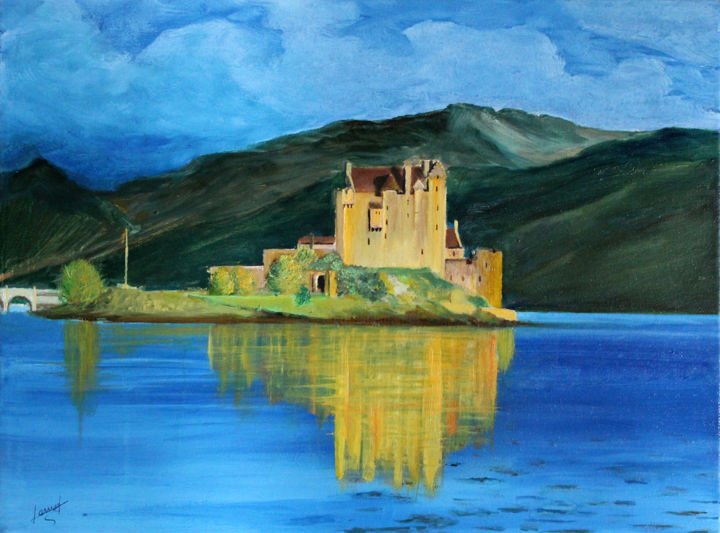 Painting titled "Ecosse - chateau-do…" by Jean Parraud, Original Artwork, Oil