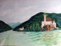 Peinture intitulée "Au fil du  Danube-" par Jean Parraud, Œuvre d'art originale, Huile