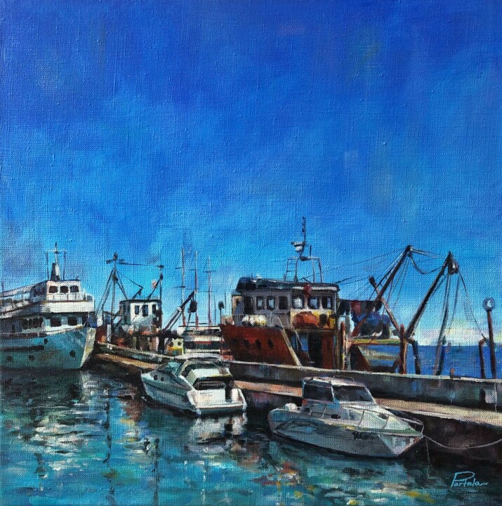 Pintura intitulada "Sea port" por Svetlana Partala, Obras de arte originais, Acrílico
