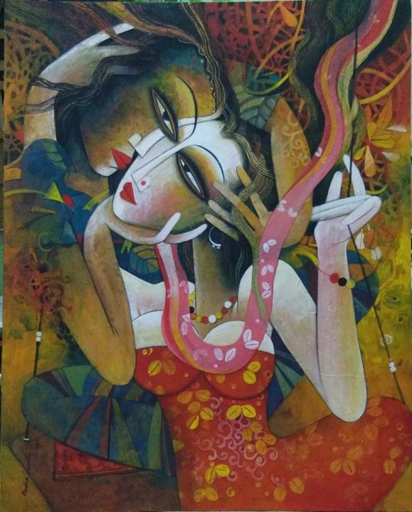 Peinture intitulée "img-20190222-wa0021…" par Partha Sarathi Bhattacharjee, Œuvre d'art originale