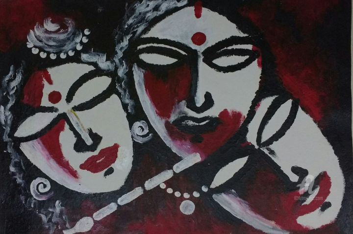 绘画 标题为“RADHA” 由Partha Sutradhar, 原创艺术品, 丙烯