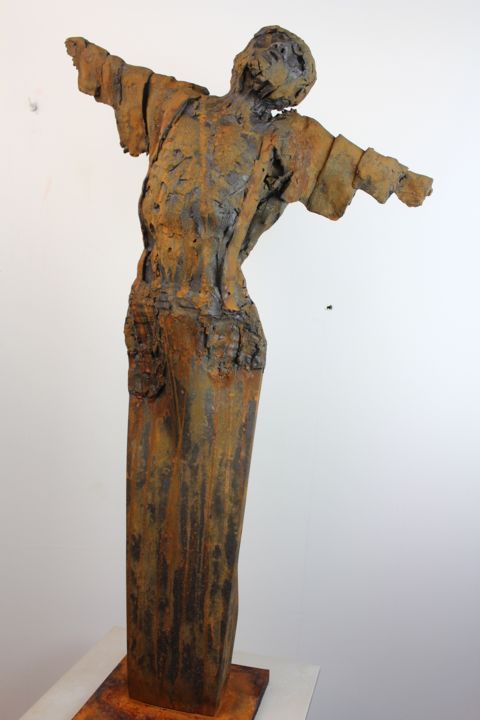 Sculpture intitulée "L'homme qui voulait…" par Pascal Borghi, Œuvre d'art originale, Argile