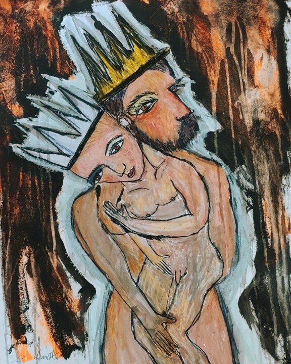 Pintura intitulada "JOSEPH et FILS" por Pascal Briba, Obras de arte originais, Acrílico