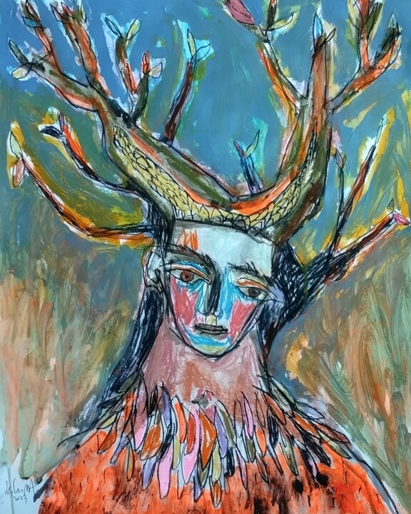 Peinture intitulée "En bois" par Pascal Briba, Œuvre d'art originale, Acrylique