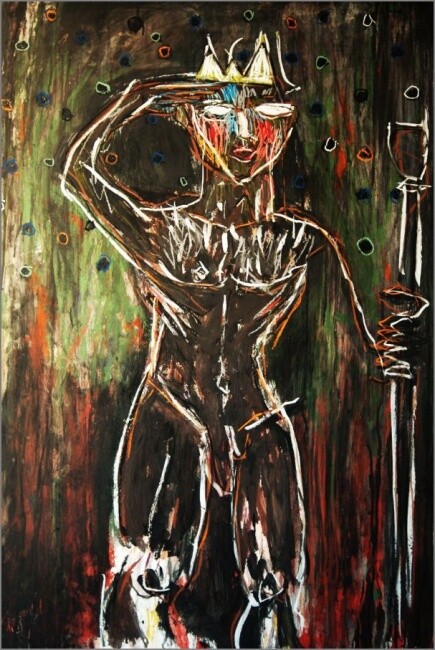 Schilderij getiteld "le prince shakour" door Pascal Briba, Origineel Kunstwerk, Acryl