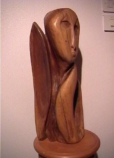 Sculpture titled "femme en bois" by Pascal Brunette, Original Artwork