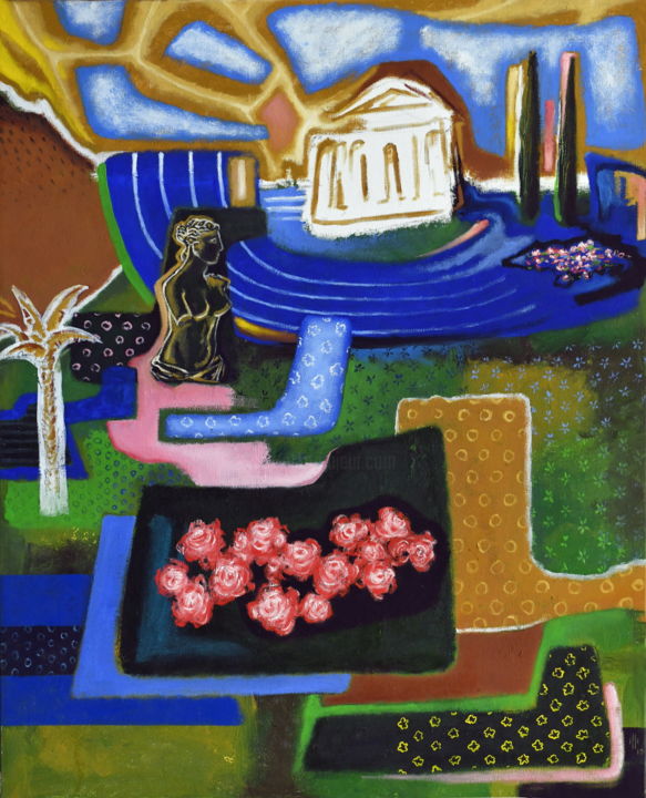 Painting titled "Le jardin des hespé…" by Pascal Buffard, Original Artwork