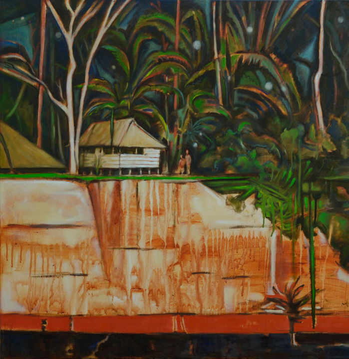 Schilderij getiteld "jungle-3" door Pascal Buffard, Origineel Kunstwerk, Olie