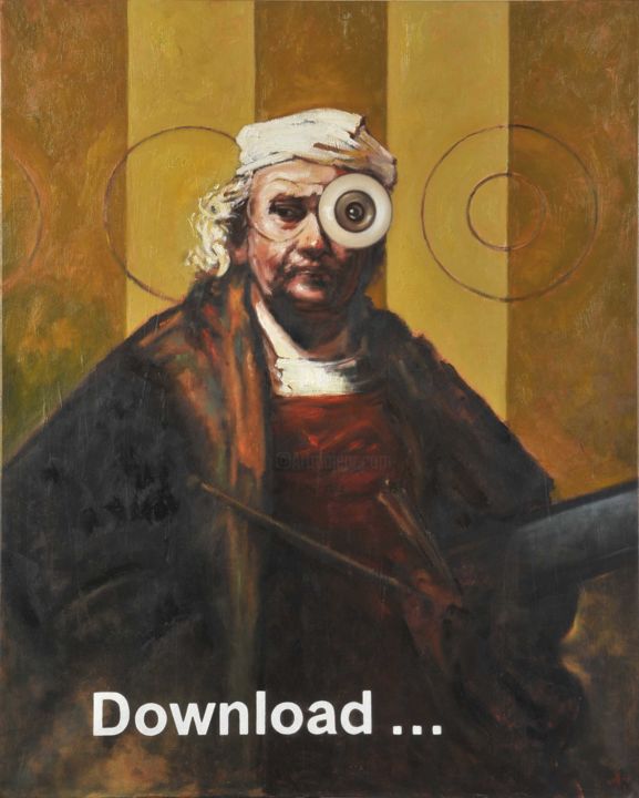 Schilderij getiteld "Download 2" door Pascal Buffard, Origineel Kunstwerk, Olie