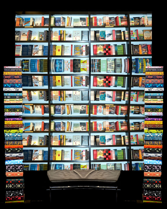 Fotografia zatytułowany „Surrounding books” autorstwa Pascal Caperon, Oryginalna praca, Fotografia cyfrowa
