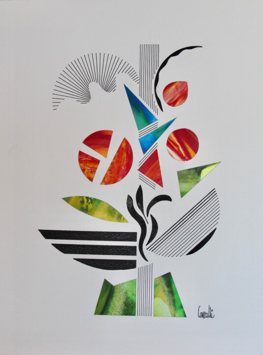 Drawing titled "20 056 Composition…" by Pascal Cavalli, Original Artwork, Acrylic