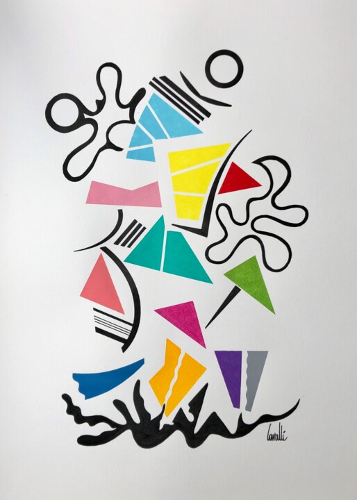 Malerei mit dem Titel "24 010 Simplice" von Pascal Cavalli, Original-Kunstwerk, Acryl