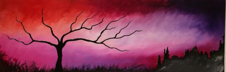 Painting titled "arbre-en-couleur-ab…" by Pascal Chaduiron (Cha), Original Artwork, Acrylic