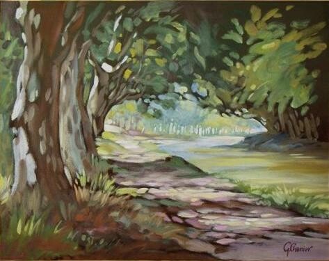 Painting titled "Canal du Midi" by Pascal Chanier, Original Artwork