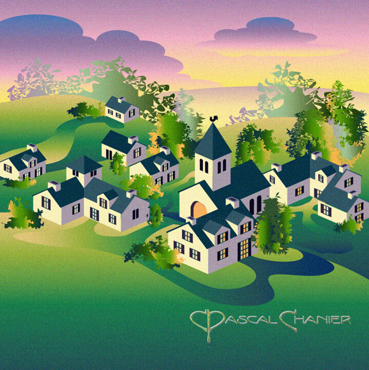 Digital Arts titled "Mon Petit Village" by Pascal Chanier, Original Artwork