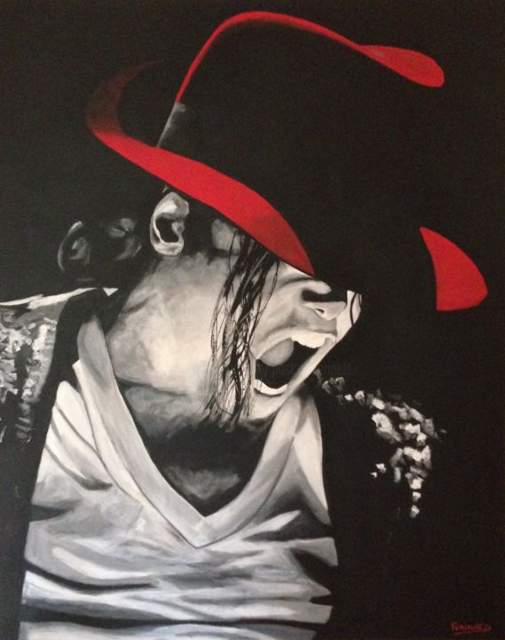 Pittura intitolato "THE KING OF THE POP…" da Pascal Feriault, Opera d'arte originale, Acrilico