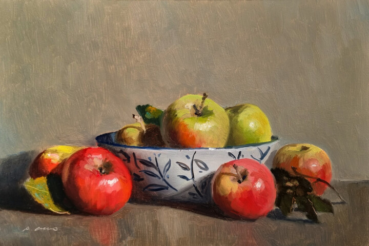 Pittura intitolato "Apples" da Pascal Giroud, Opera d'arte originale, Olio