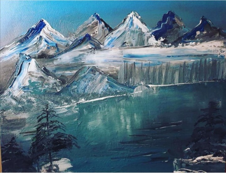 Schilderij getiteld "Ice" door Pascal Jung, Origineel Kunstwerk, Olie