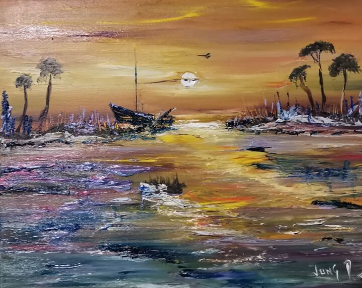 Peinture intitulée "MAROONED" par Pascal Jung, Œuvre d'art originale, Huile