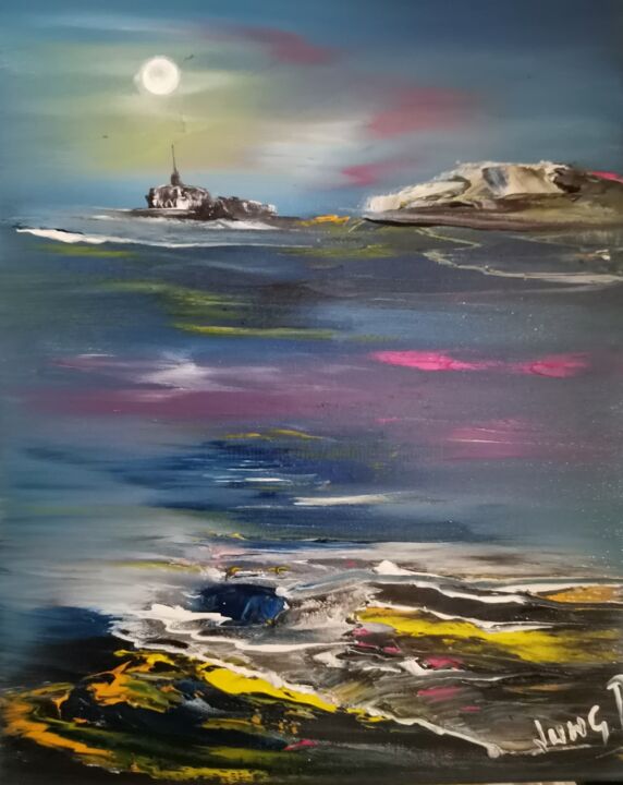 Peinture intitulée "Îles sanguinaires (…" par Pascal Jung, Œuvre d'art originale, Huile