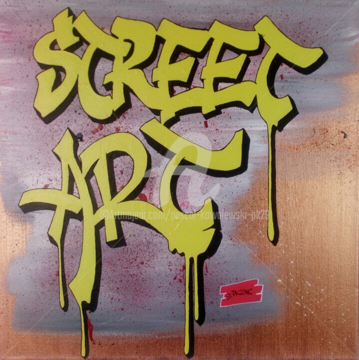 「Tableau Graffiti-Ar…」というタイトルの絵画 Pascal Kowalewski (PK29)によって, オリジナルのアートワーク, アクリル ウッドストレッチャーフレームにマウント