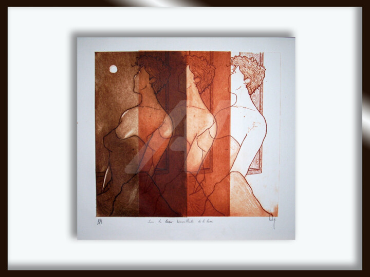 Gravures & estampes intitulée "triptique-ode-a-la-…" par Ldx, Œuvre d'art originale, Eau-forte