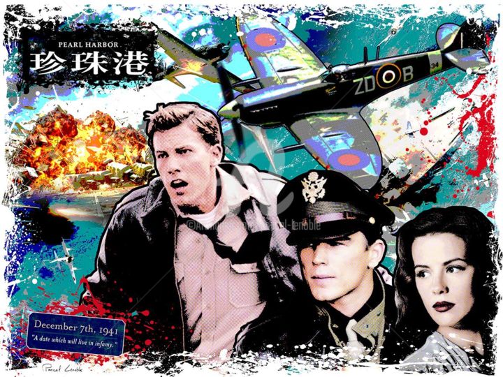 Arte digitale intitolato "Pearl harbor" da Pascal Lenoble, Opera d'arte originale, Pittura digitale