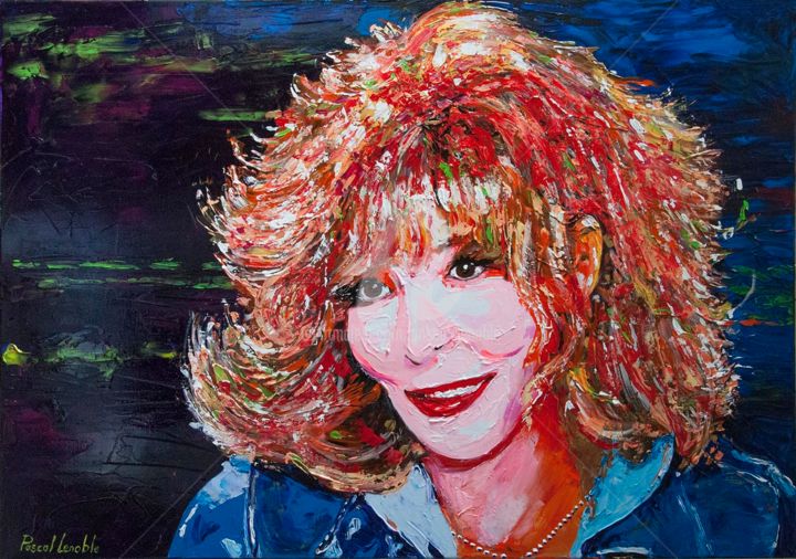 Painting titled "Mylene Farmer" by Pascal Lenoble, Original Artwork, Acrylic