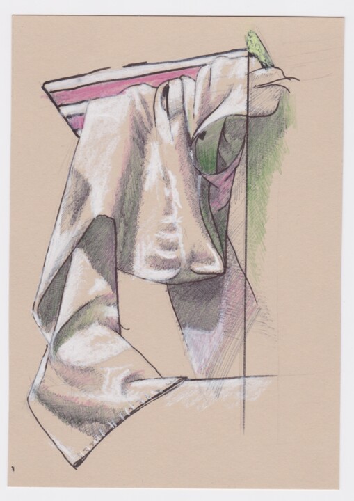 Desenho intitulada "Paréidolie 26" por Pascal Maestri, Obras de arte originais, Canetac de aerossol Montado em Painel de mad…
