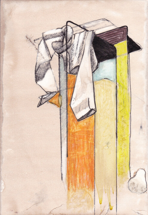 Desenho intitulada "Paréidolie 31" por Pascal Maestri, Obras de arte originais, Canetac de aerossol Montado em Painel de mad…