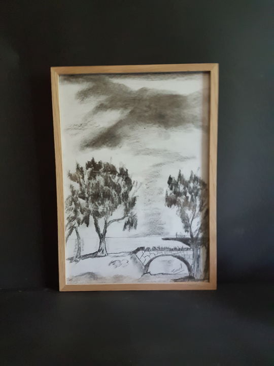 Drawing titled "le pont" by Pascal, Original Artwork
